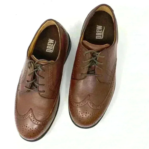 Drew Clayton Wing Tip Oxford Brown Leather 9.5 - Picture 3 of 11